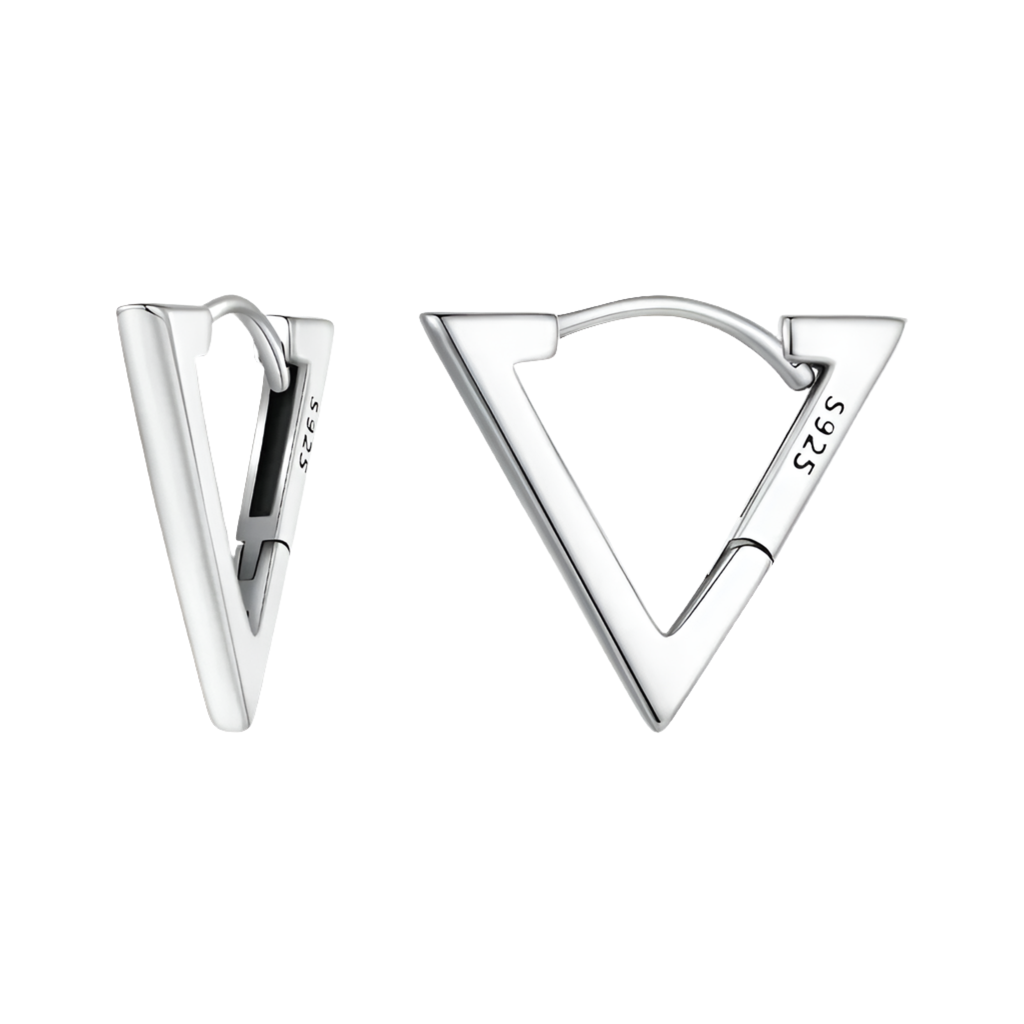 Silver Triangle Earrings