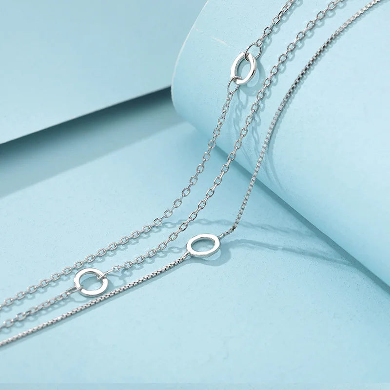 Silver Three-Layer Chain Bracelet