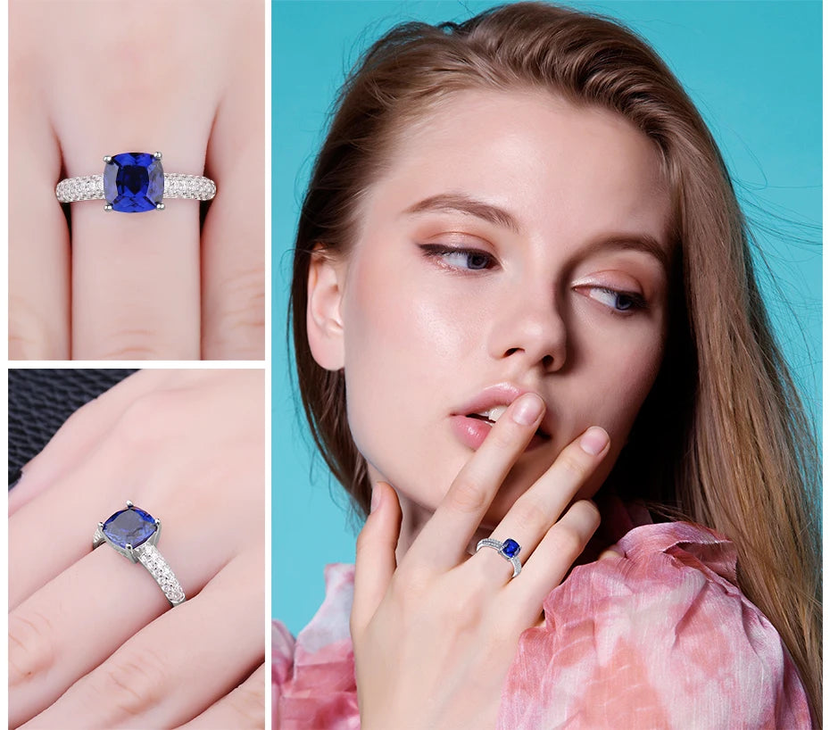 Blue Sapphire Silver Ring