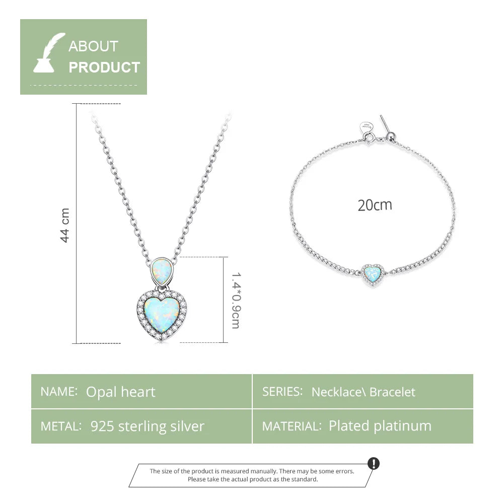 Silver Opal Jewelry Set