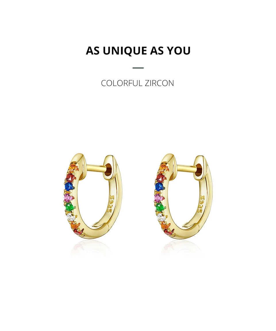 Silver Gold-Plated Zircon Earrings