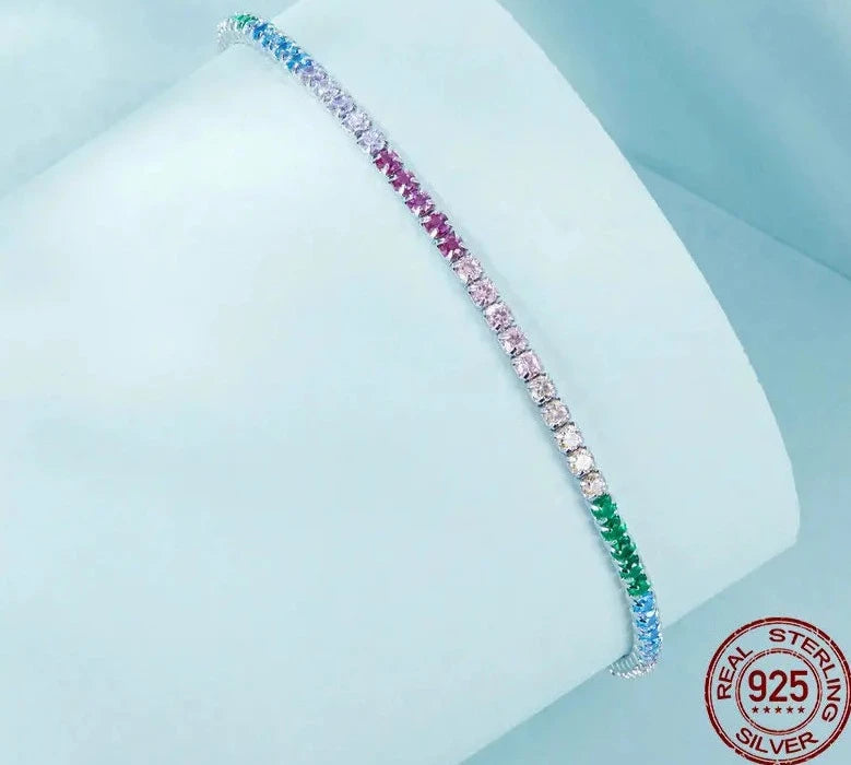 Silver Rainbow Bracelet