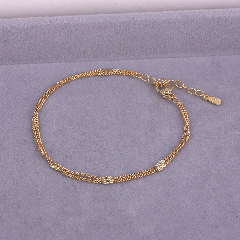 Silver Double Layer Dazzling Bracelet