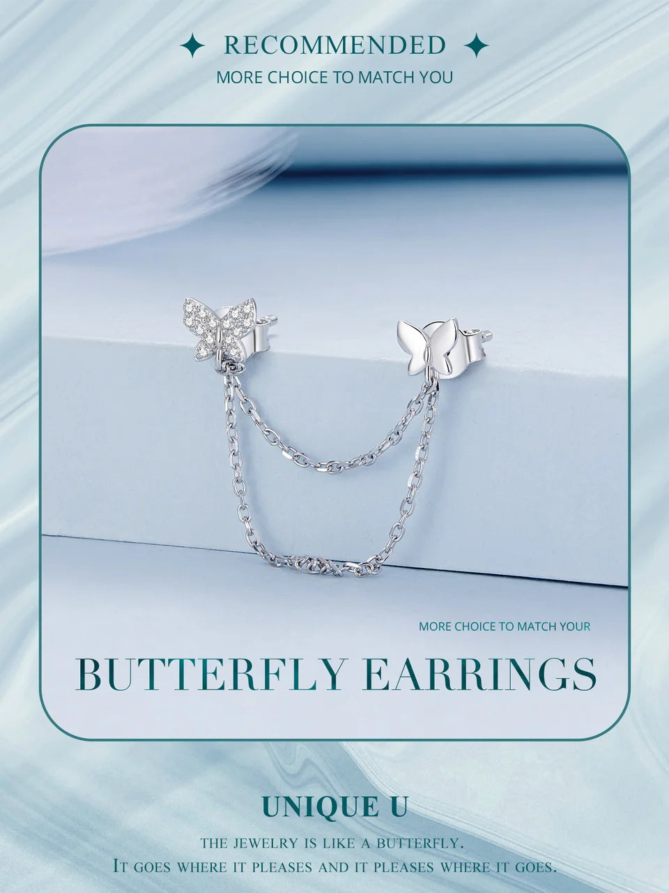 Silver Butterfly Earrings