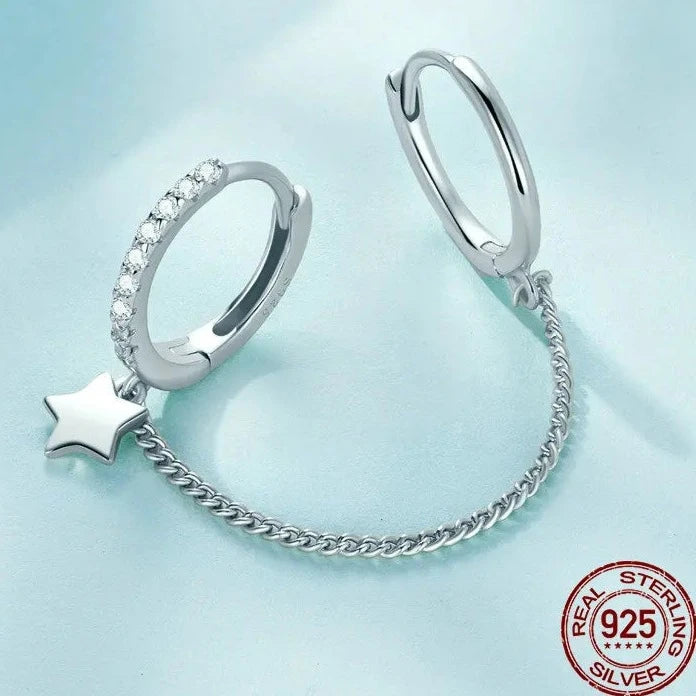 Silver Double Hoop Earrings